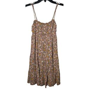 Becool Women Multicolor Floral Babydoll Mini Dress Size Small Cottage Boho Fairy